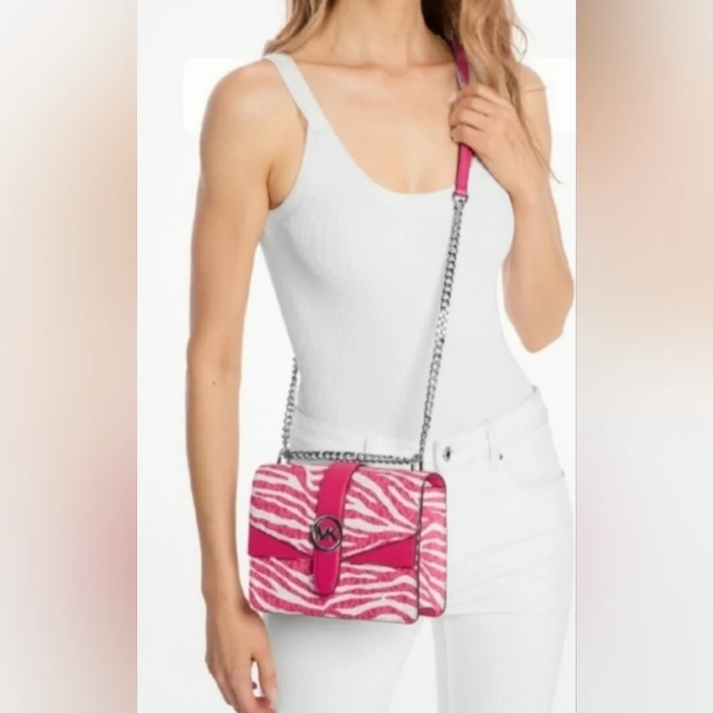 Michael Kors Greenwich Zebra Print Crossbody and Wallet Set NWT